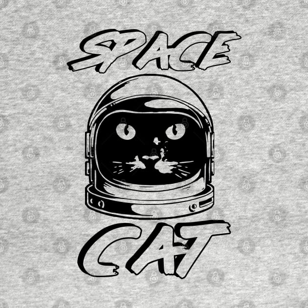 Space Cat - Black And White by spaceranger